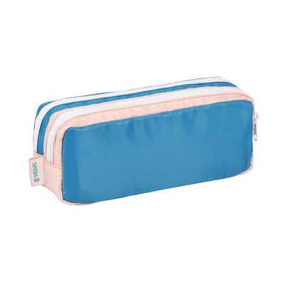 Trousse rectangulaire Blue Skin - 2 compartiments - bicolore - Viquel