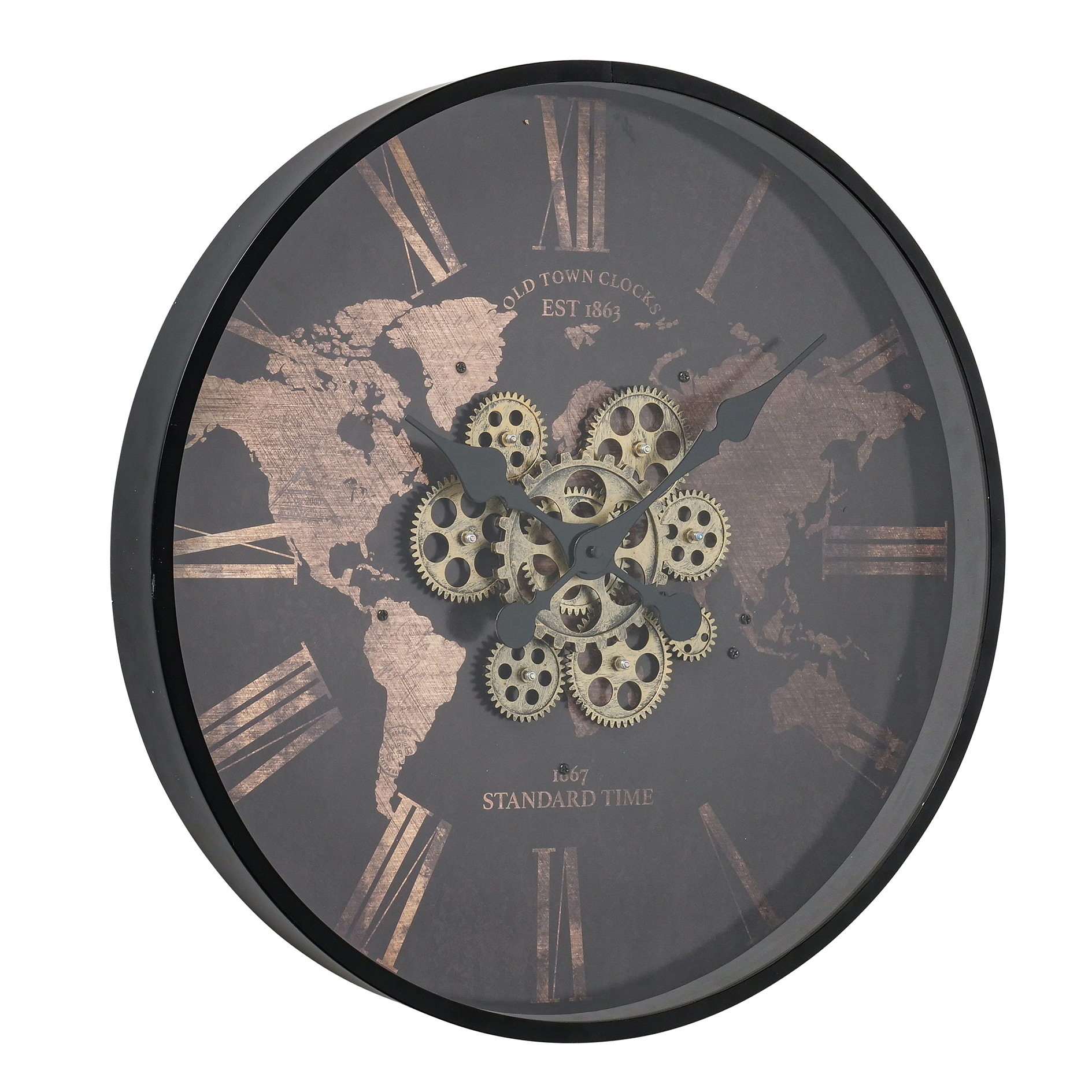 Wanduhr - schwarzbraun - analog - Ø 57 cm