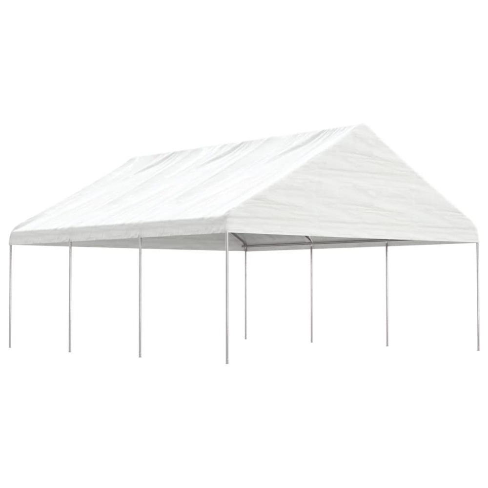 Belvédère avec toit blanc 6,69x5,88x3,75 m polyéthylène