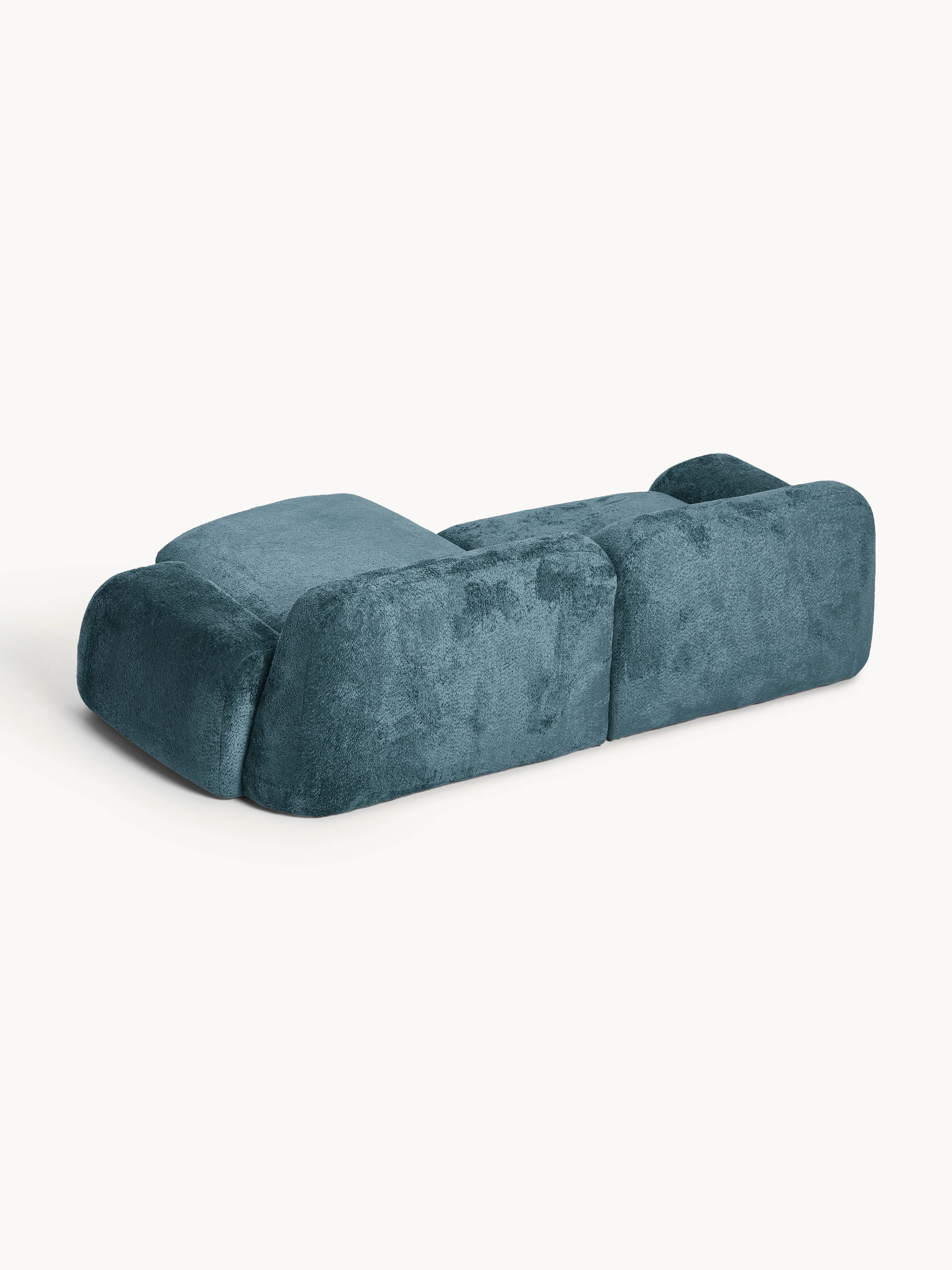 Modulaire teddy-bouclé hoekbank Wolke (3-zits)