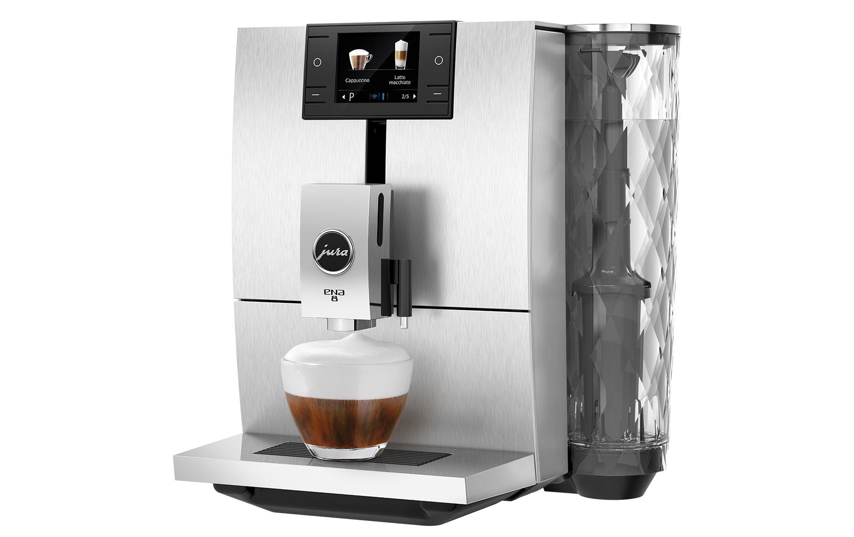 ENA 8 Signature Line Massive Aluminium (SA)<br>Zweitassen-Vollautomat für 10 verschiedene Kaffee- und Milchgetränke