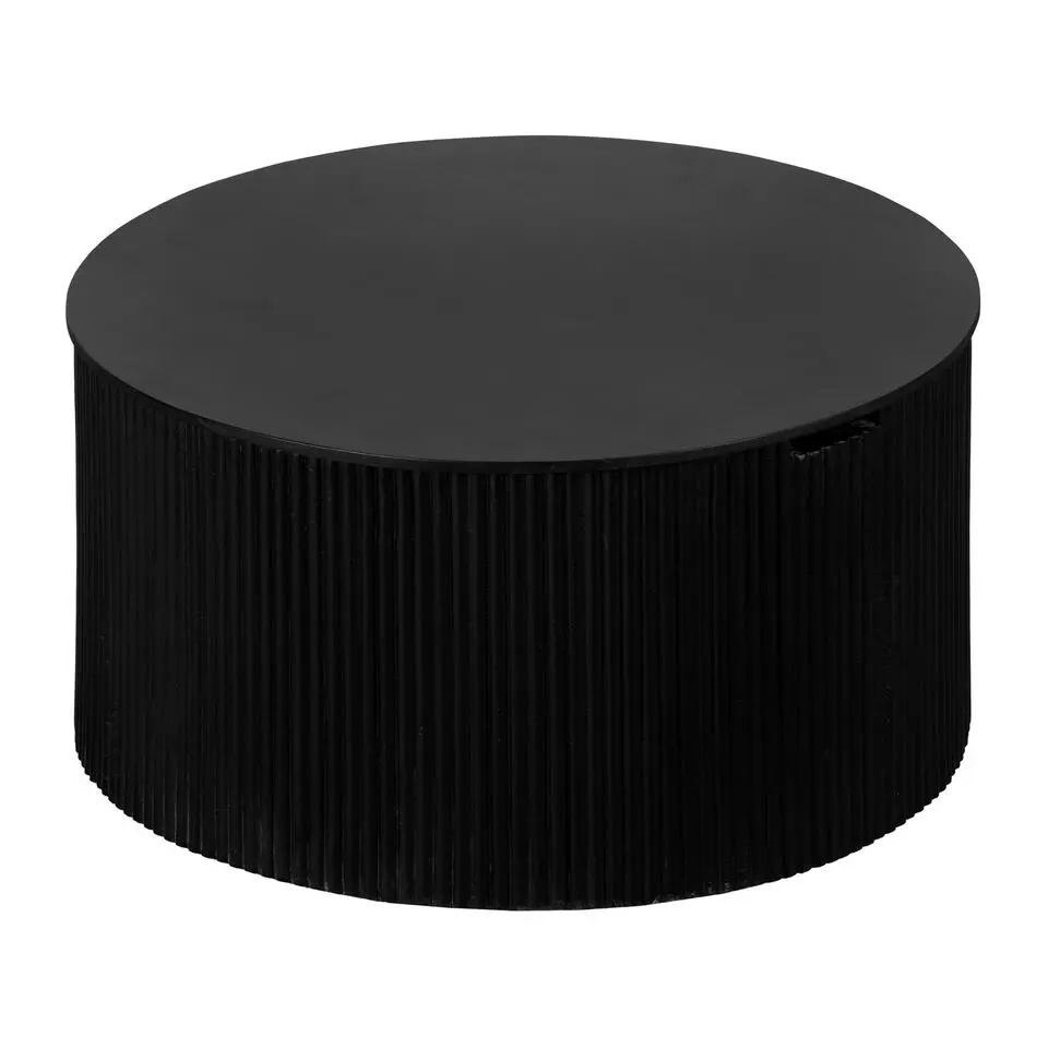 Lewis & Loft Salontafel Lonne - FSC® mangohout – Rond ⌀70 – Zwart