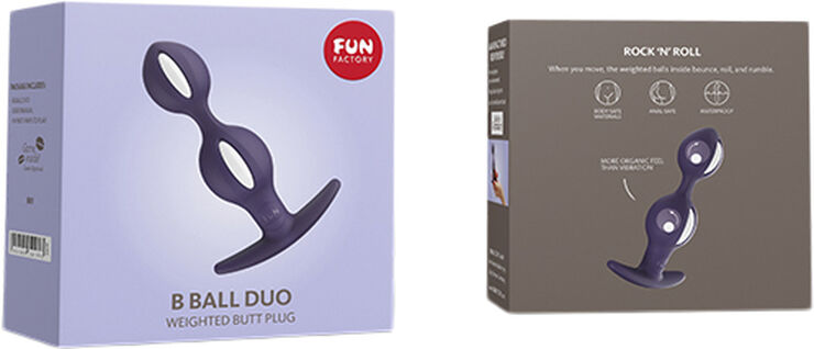 FUN-FACTORY FUN FACTORY - B BALLS DUO ANAL PLUG WITH MOTION WHITE DARK V Violet