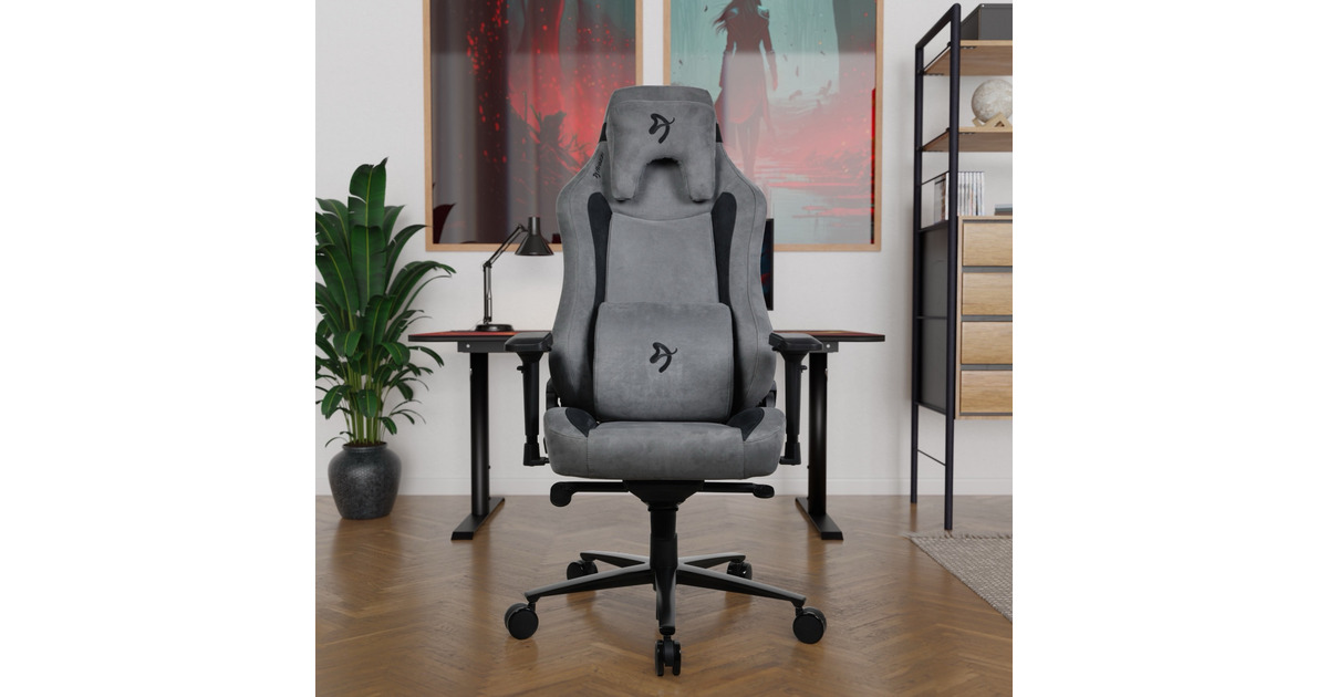 ArozziVernazza Supersoft Fabric - Anthracite gamestoel  (Antraciet)