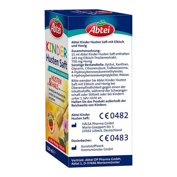 Abtei Kinder Husten Saft Eibisch und Honig, 120 ml