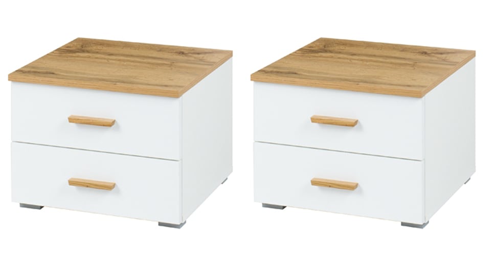 Home affaire Nachttisch »Nachttische Fabella (2 Stücke), BxTxH 46,4x40,8x35 cm« Set, 2 Stücke,  Nachttische (SET) mit 2 Schubladen