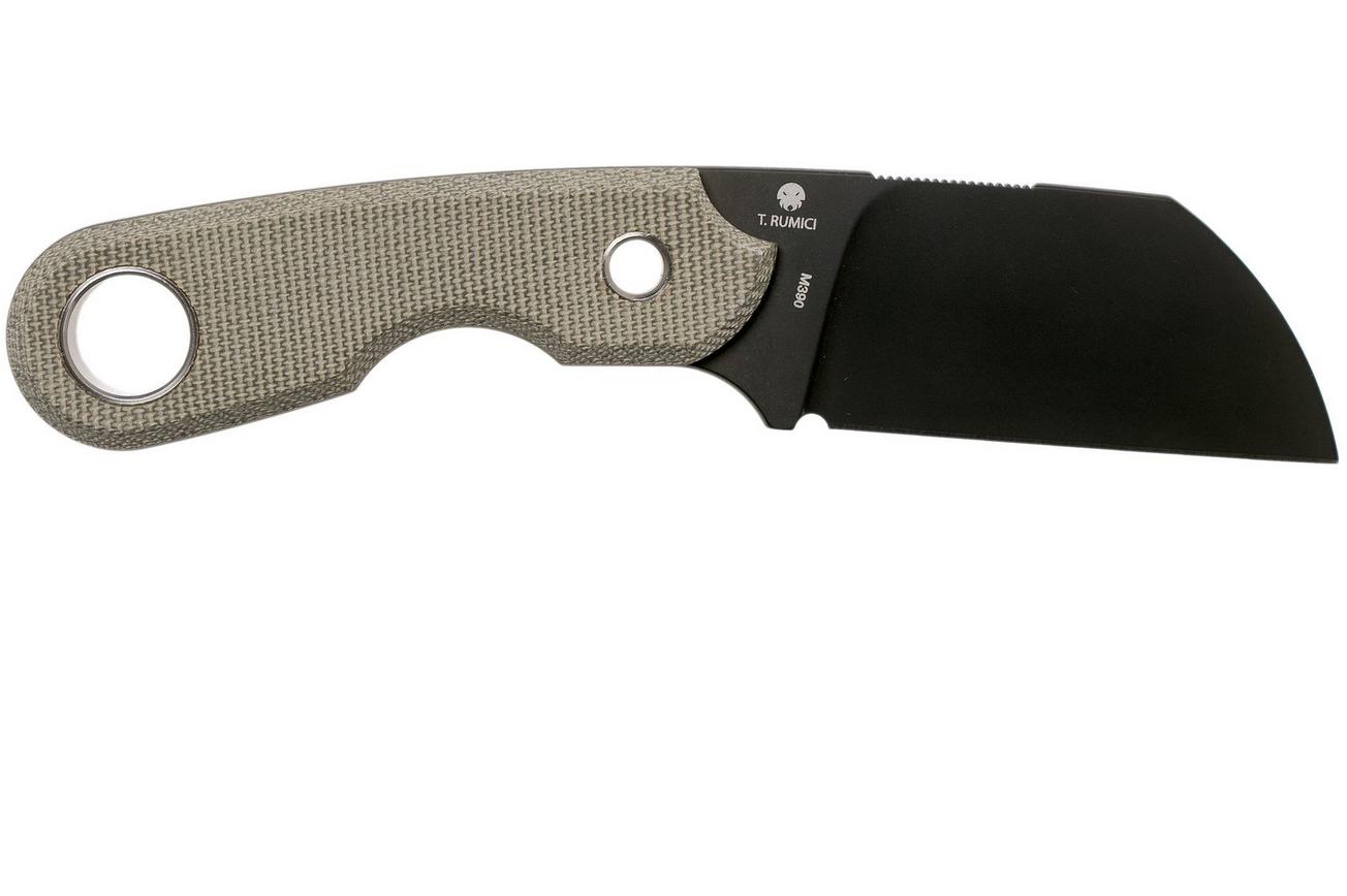 Viper Berus 2 VT4014DCG M390 PVD Black, Green Canvas Micarta vaststaand mes, Rumici design