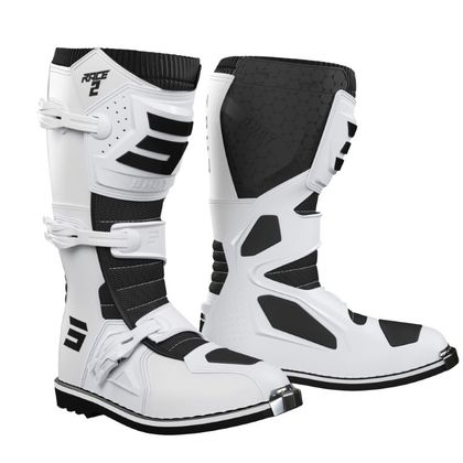 Bottes cross Shot RACE 2 - WHITE 2024 - Blanc / Noir
