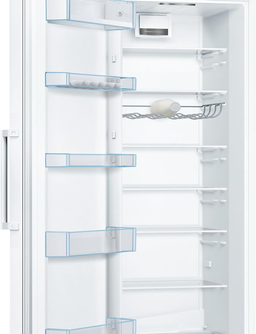 Bosch KSV36VWEP Serie 4 Kühlschrank, 186 x 60 cm, 346 L, VitaFresh pro 3x längere Frische, LED-Beleuchtung gleichmäßige Ausleuchtung, EasyAccess Shelf ausziehbare Glasplatten, Weiß (186 X 60)