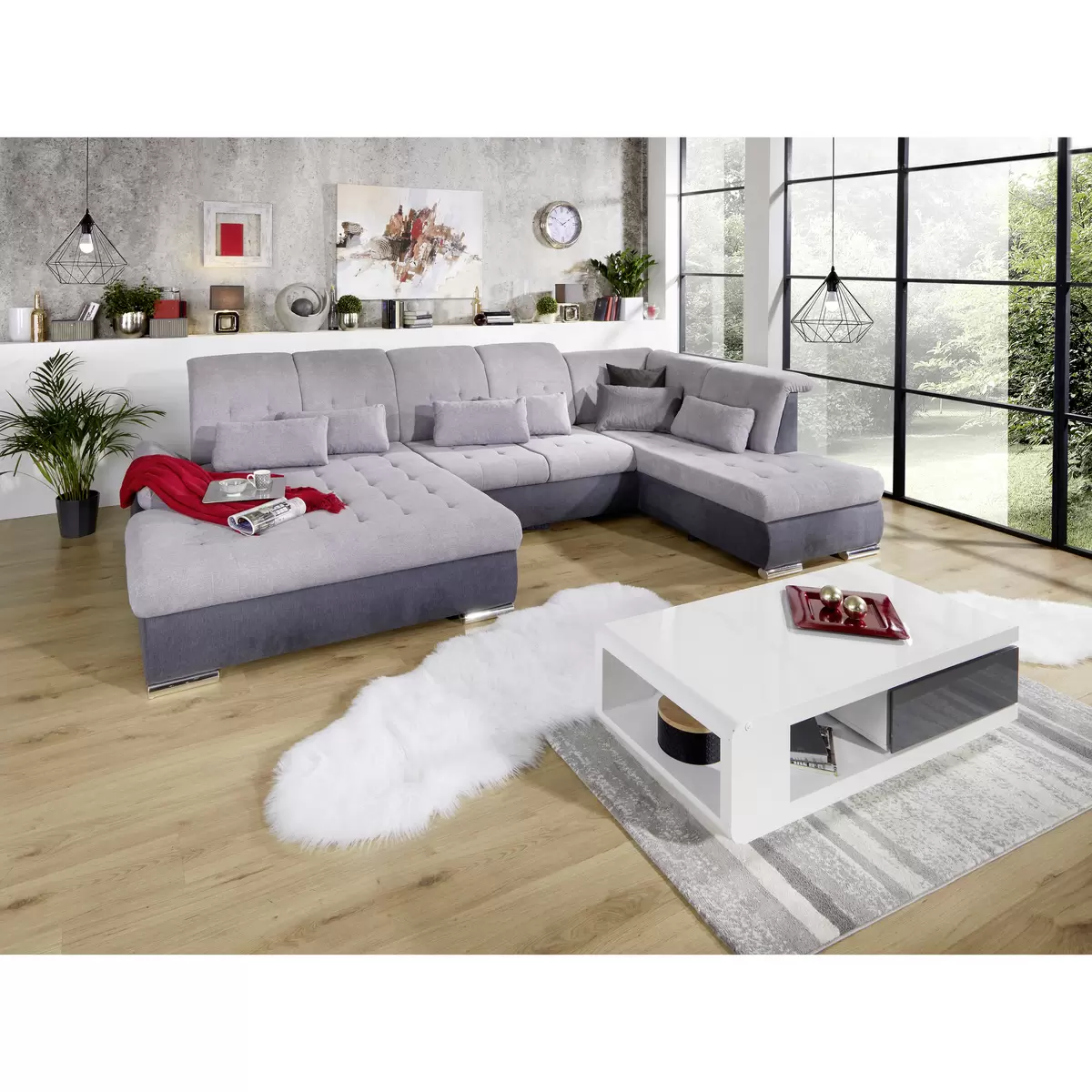 Wohnlandschaft Madera 285 x 129 anthrazit,grau