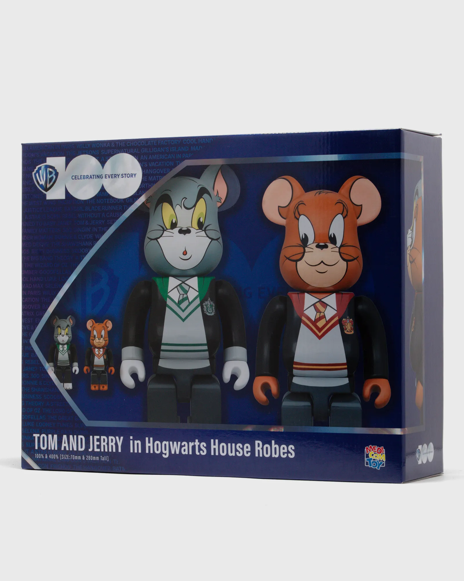 MEDICOM BEARBRICK 100% 400% TOM AND JERRY HOGWARTS SET