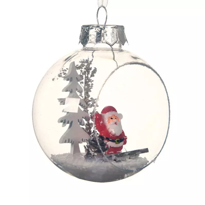 Lot de 12 boules de Noël (D80 mm) Santo Transparent