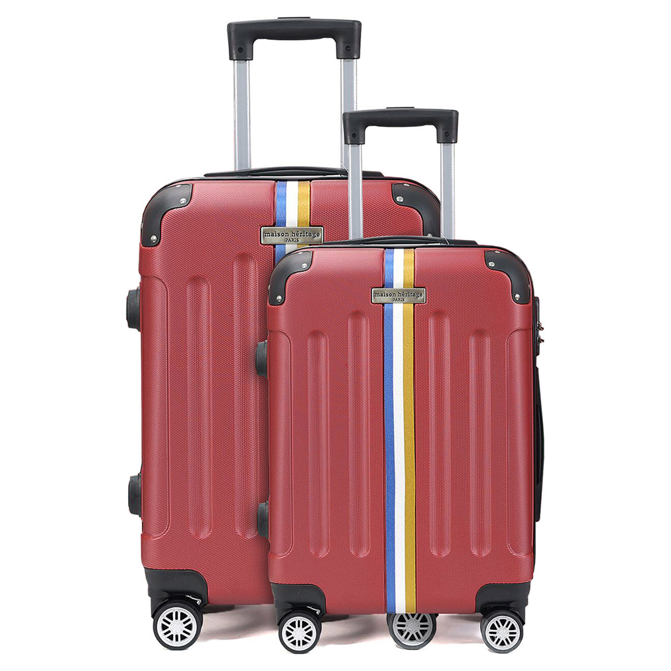 Maison Héritage 2 Valises 4 roues doubles Rivoli 55/65 cm rouge bordeaux