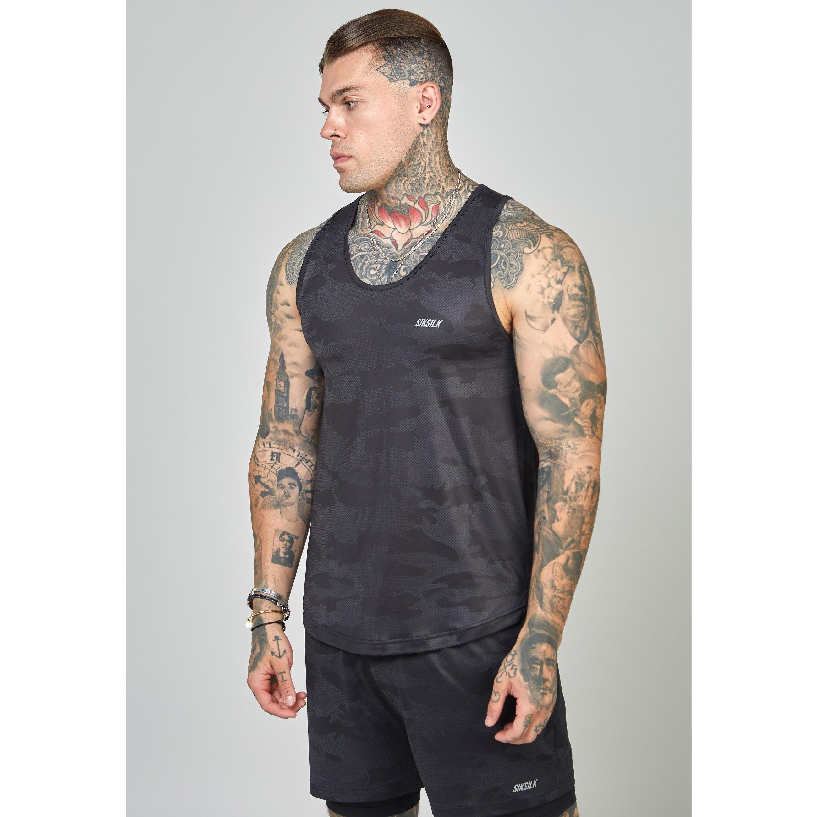 SikSilk Muscle Fit Sleeveless Vest Mens