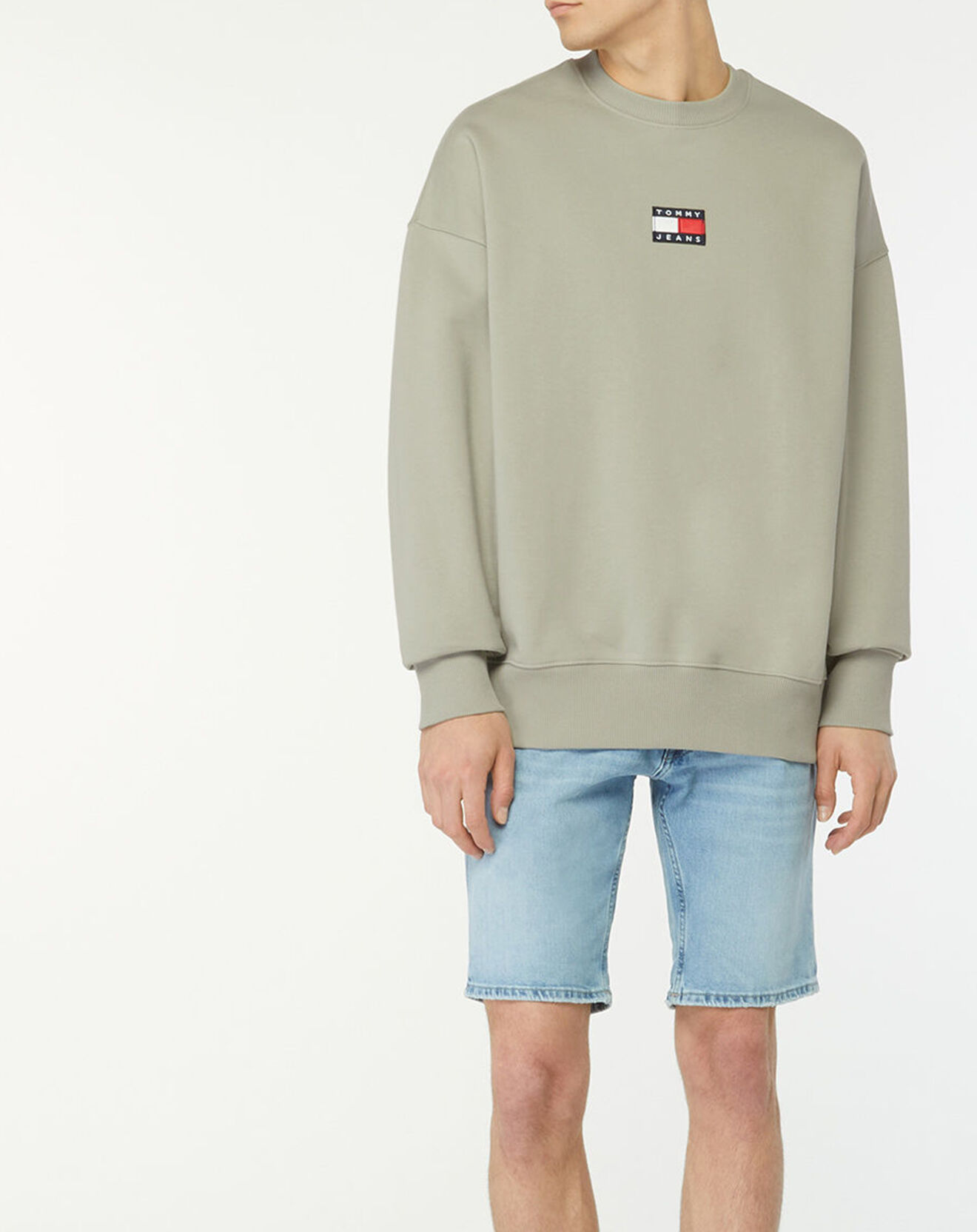 Tommy Jeans Sweat Tommy Badge vert de gris