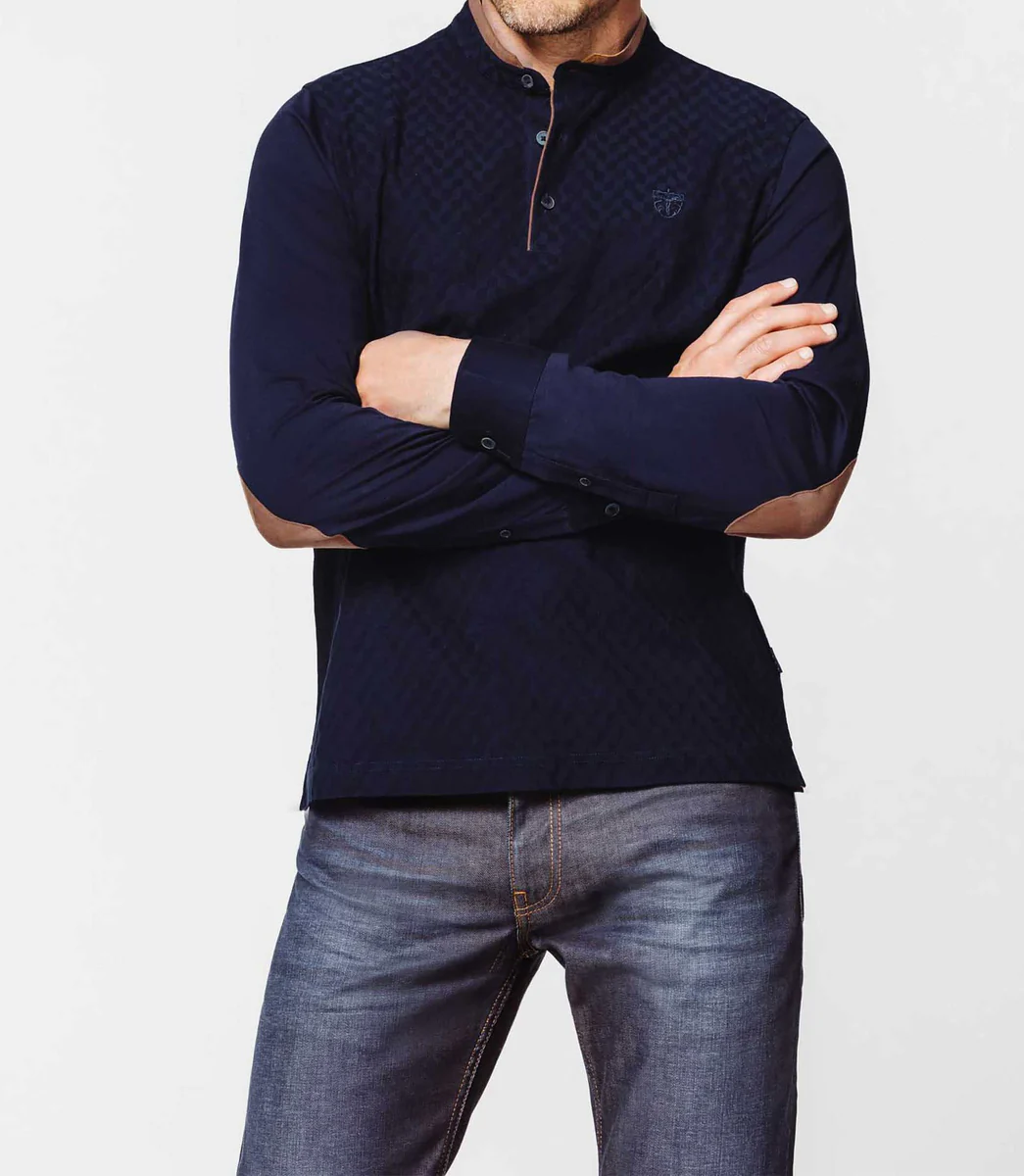 Polo col mao marine