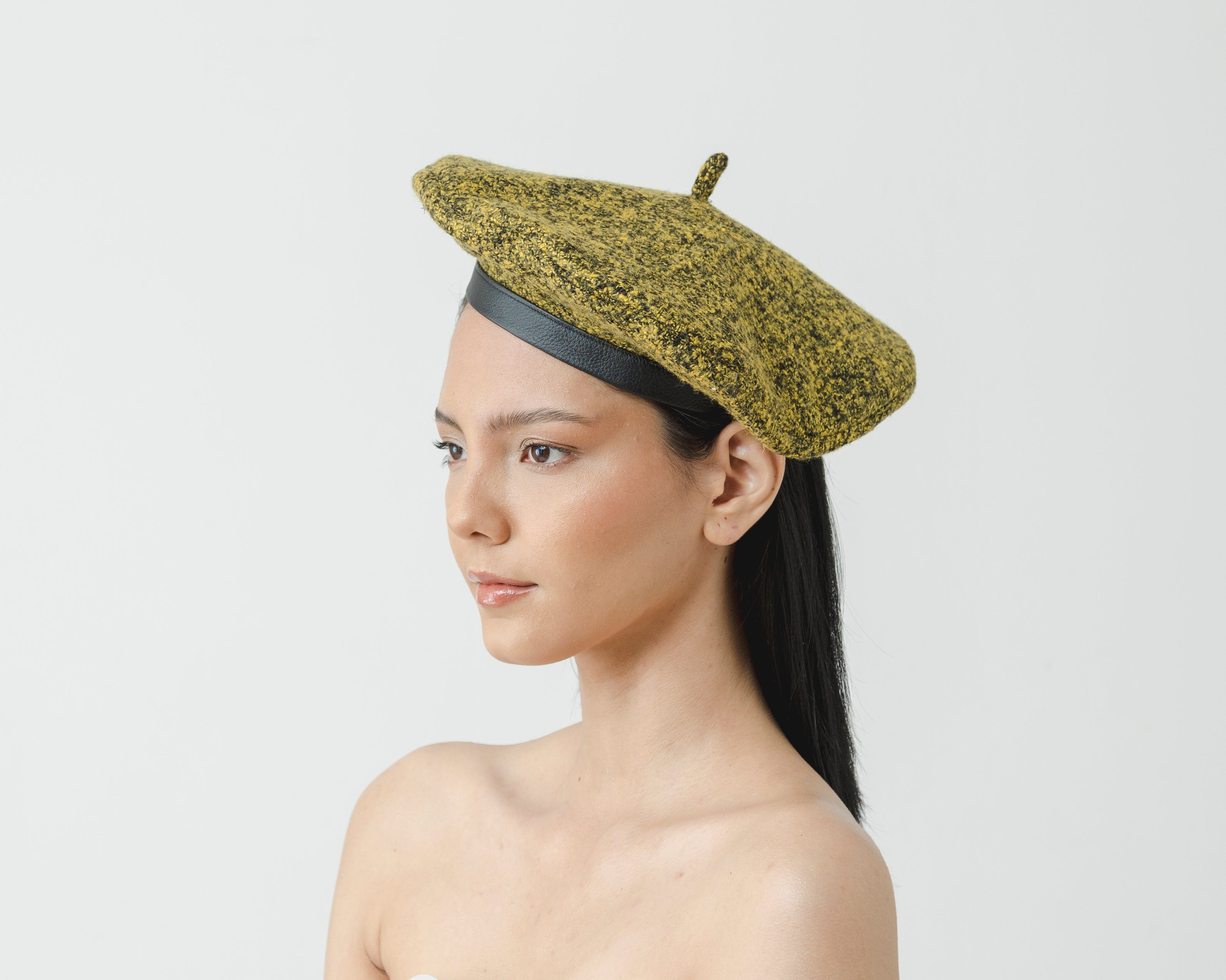béret en tissu tweed