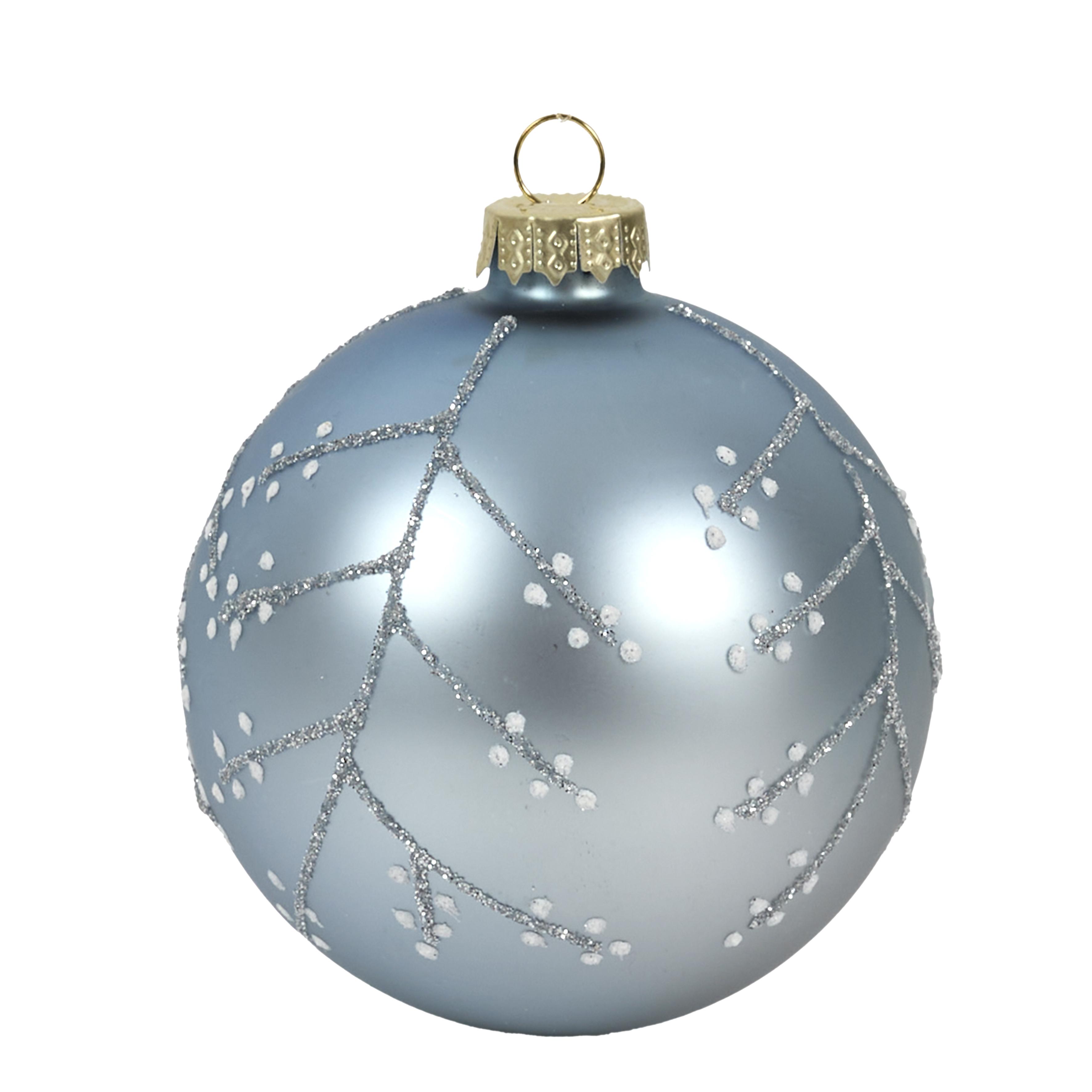BOULE VERRE BLEUE BRANCHES COTON