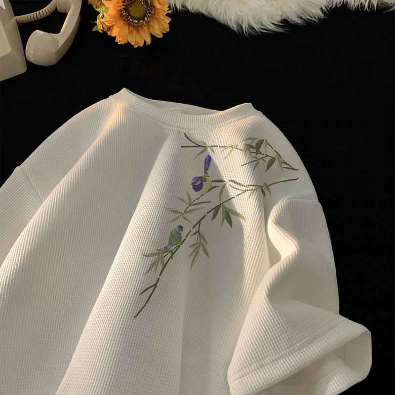 Lingaris - T-shirt met ronde hals en elleboogmouwen