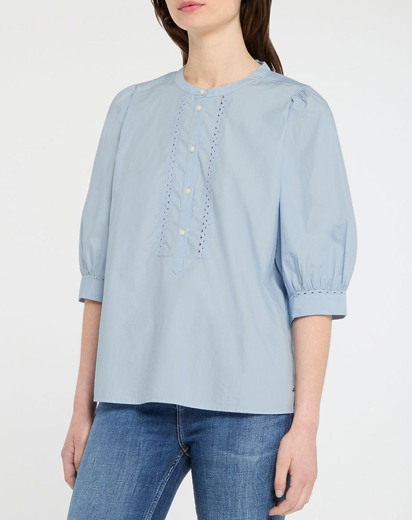 Tommy Hilfiger Blouse crafted Henley bleu ciel