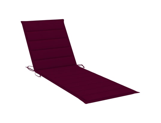 VIDAXL - Galette de chaise Coussin de chaise longue rouge bordeaux 200x60x4 cm tissu