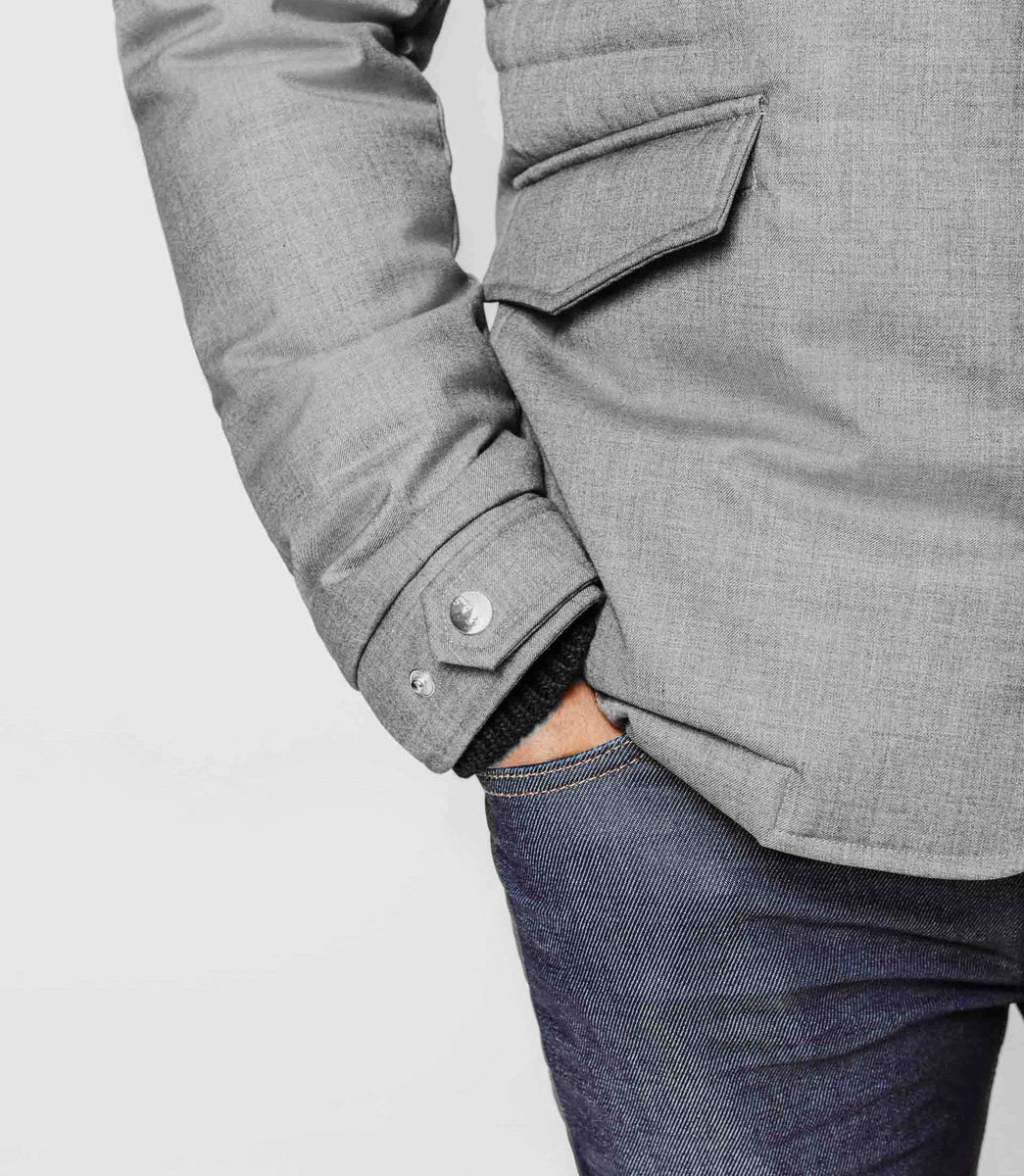 Veste grise col officier