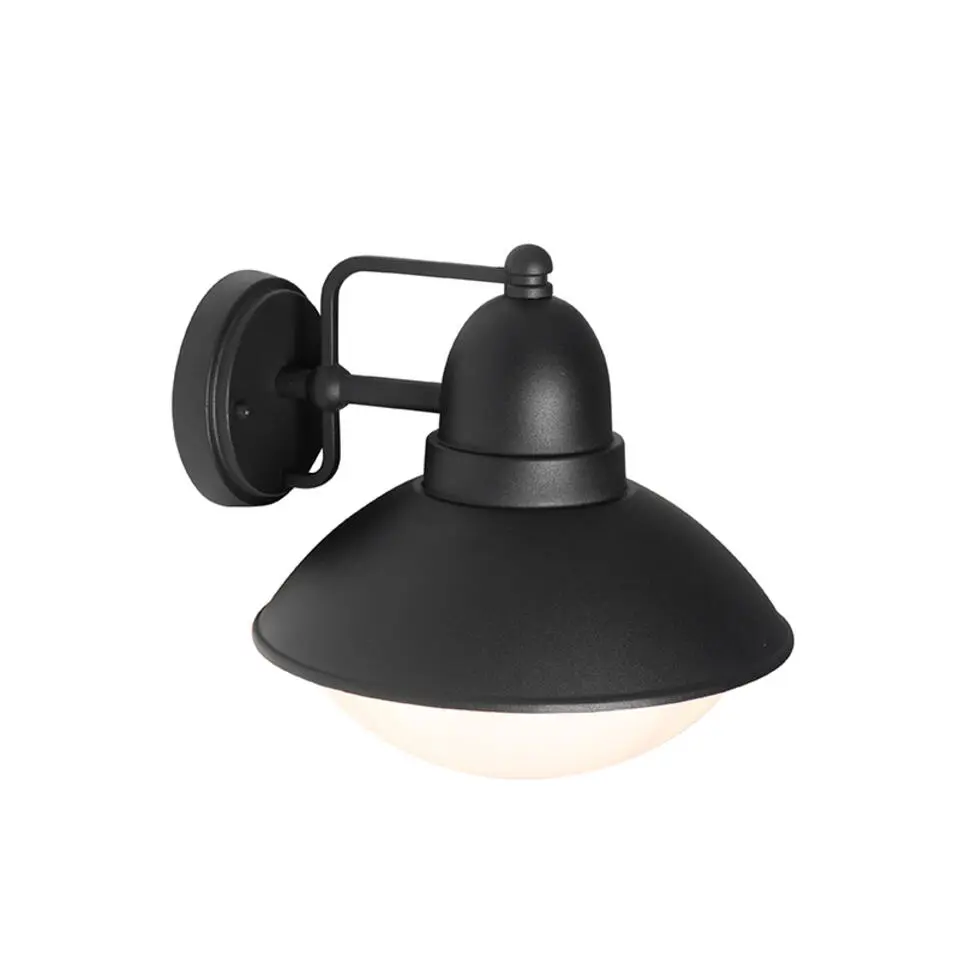 Qazqa wandlampen buiten marcel zwart e27