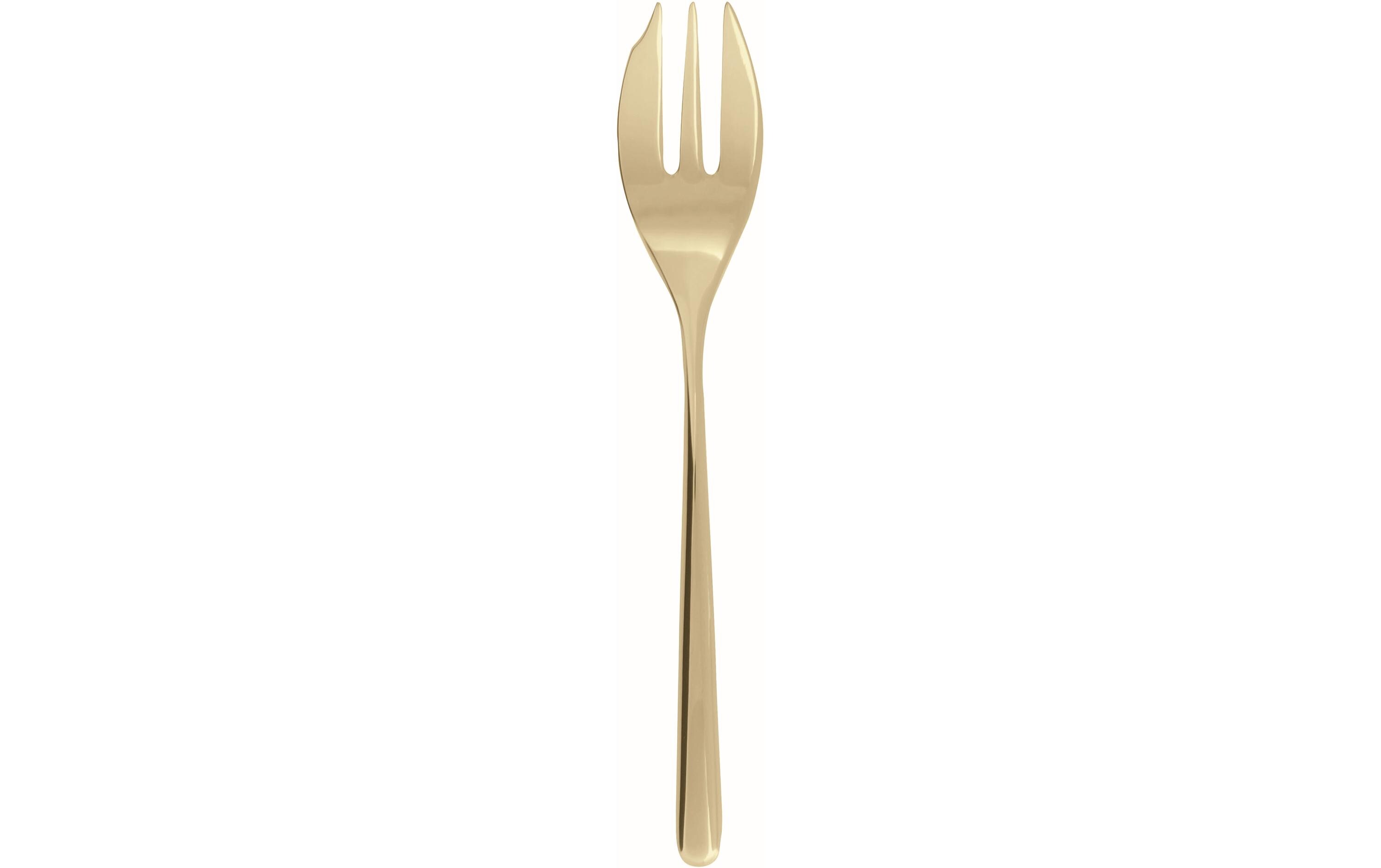 Kuchengabel Linear 12 Stück, Champagner<br>Dessertgabeln aus Edelstahl 18/10