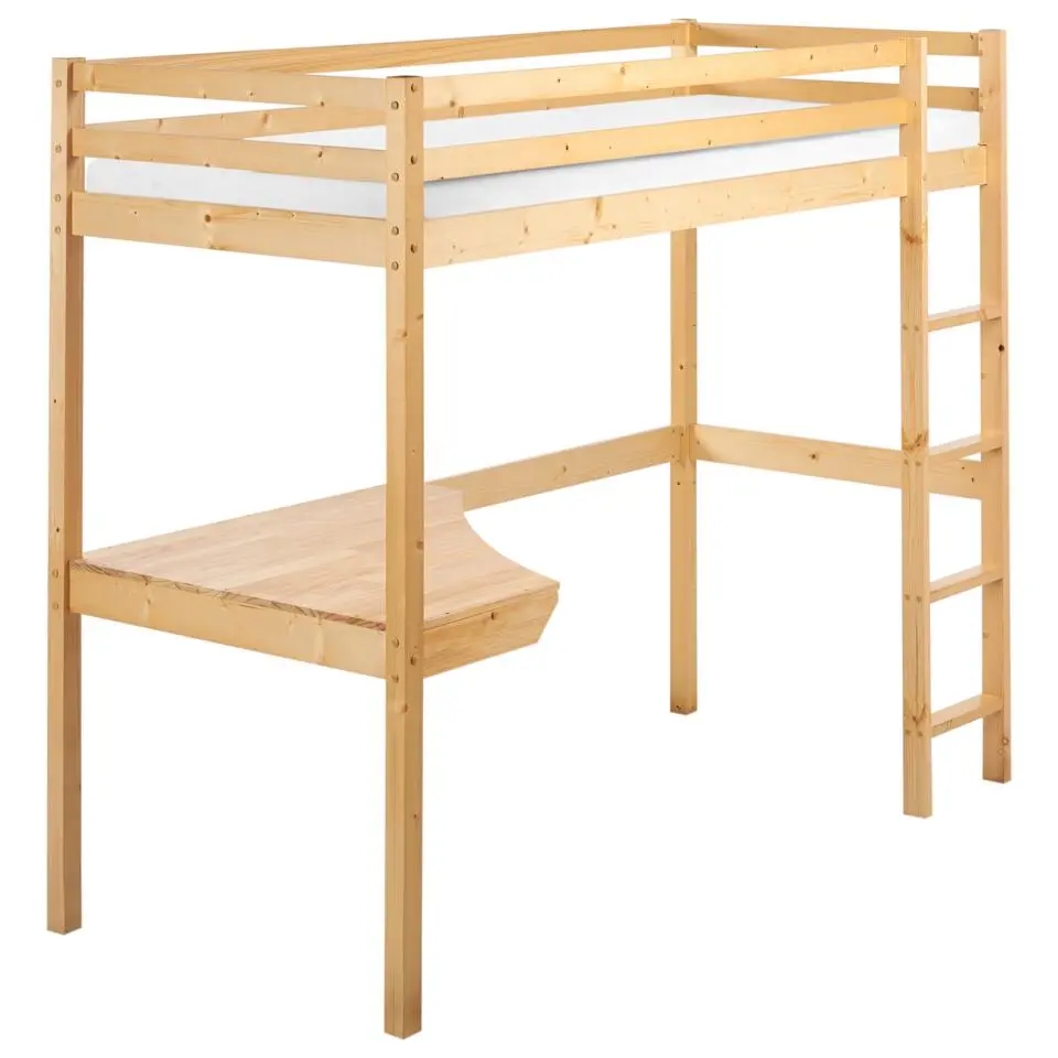 LOURY - Kinderbed - Lichtbruin - 90 x 200 cm - Dennenhout