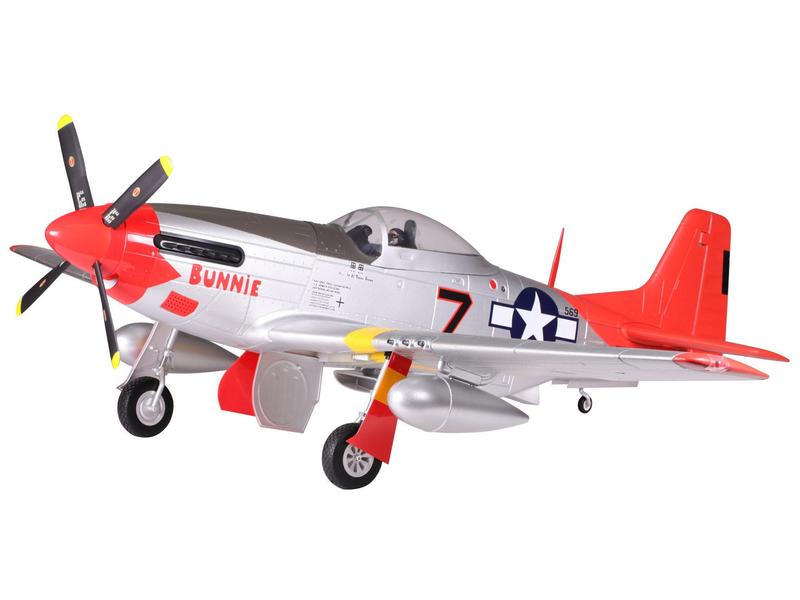 FMS Warbird P-51D Mustang Red Tail 1700 mm PNP P-51D Mustang Warbird mit Einziehfahrwerk und Brushless Antrieb