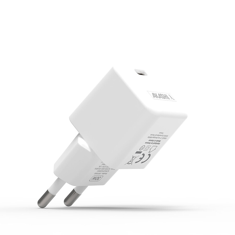 Akashi Chargeur secteur USB-C 30W - Blanc