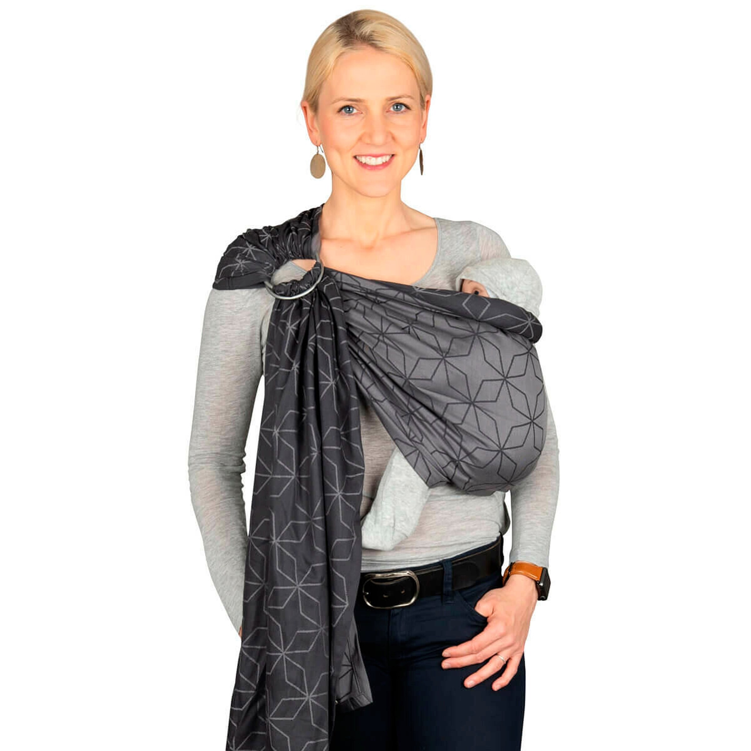 HOPPEDIZ® Babytragetuch Ring-Sling kbA Malmö stone