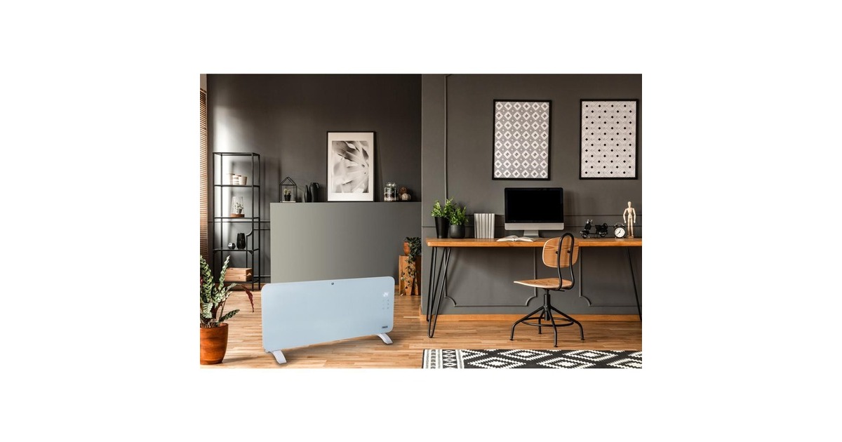 PrincessSmart Glazen Paneelverwarmer 2000W convector  (Wit, Wi-Fi)