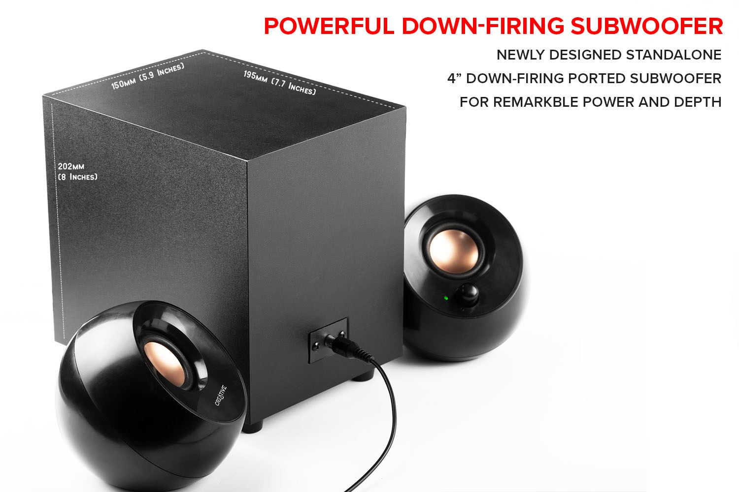 Creative 2.1 Soundsystem »Pebble Plus« 2.1 ( Lautstärkeregelung 8 W)