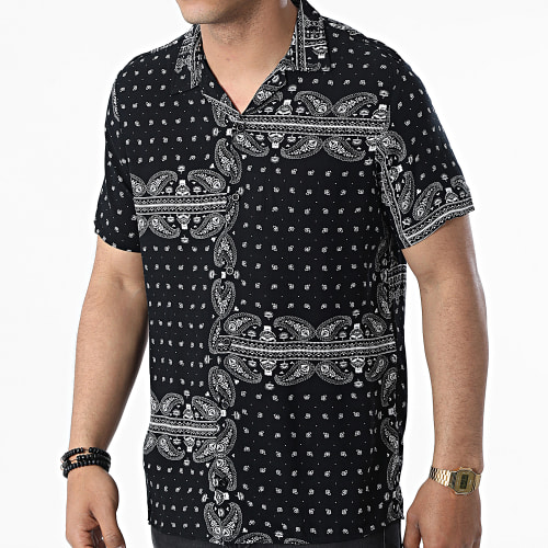Chemise A Manches Courtes CH-5191 Noir Bandana