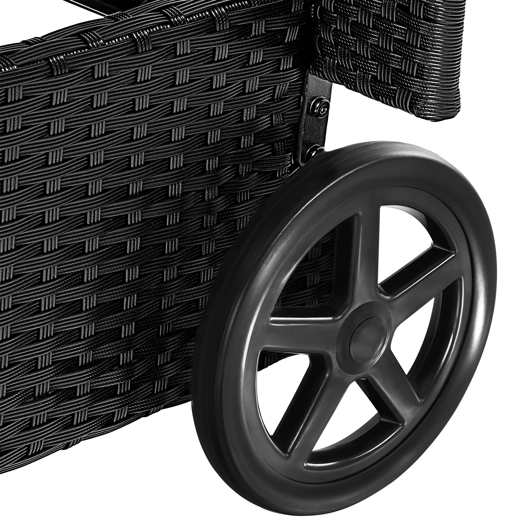 tectake® Rattan Sonnenliege, widerstandsfähig, 6-fach verstellbare Rückenlehne, 200 x 70 x 33 cm
