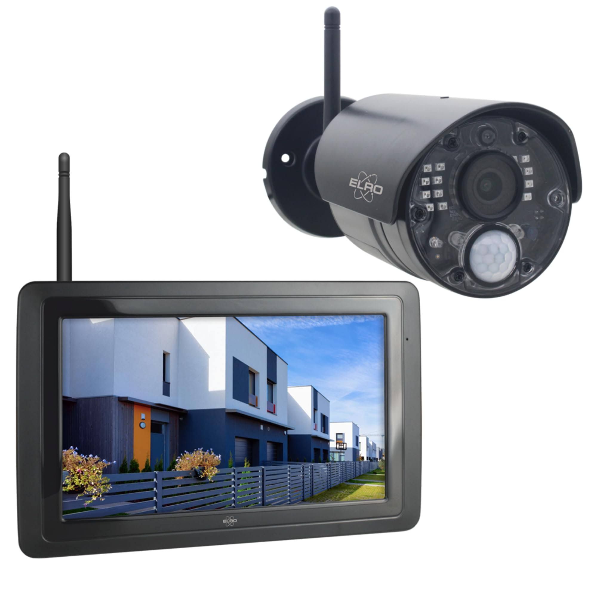 Komplettes Überwachungs-Kamera Set, Full HD, Bewegungsmelder, Monitor, App | ELRO