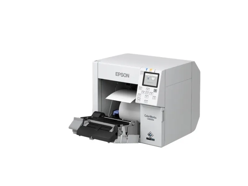 Epson ColorWorks CW-C4000E (BK) - Etiketprinter - farve - blækprinter - Rulle (10,2 cm) - 1200 x 1200 dpi - op til 100 mm/sek. (mono) / op til 100 mm/sek. (farve) - USB, USB vært - skærer