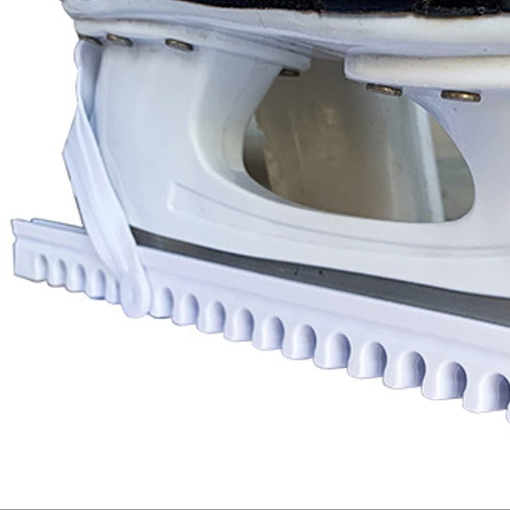 (1 Paar) Schlittschuh Kufenschoner Verstellbarer Eishockey Kufen Schutz - Weiss