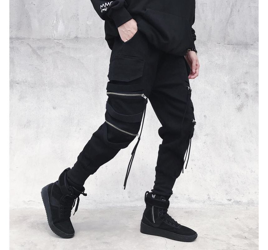 DuckleBeam - Skinny cargobroek met hoge taille en effen kleur