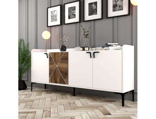 CONCEPT1 - Bahut Venedik blanc 180 x 35 x 78cm