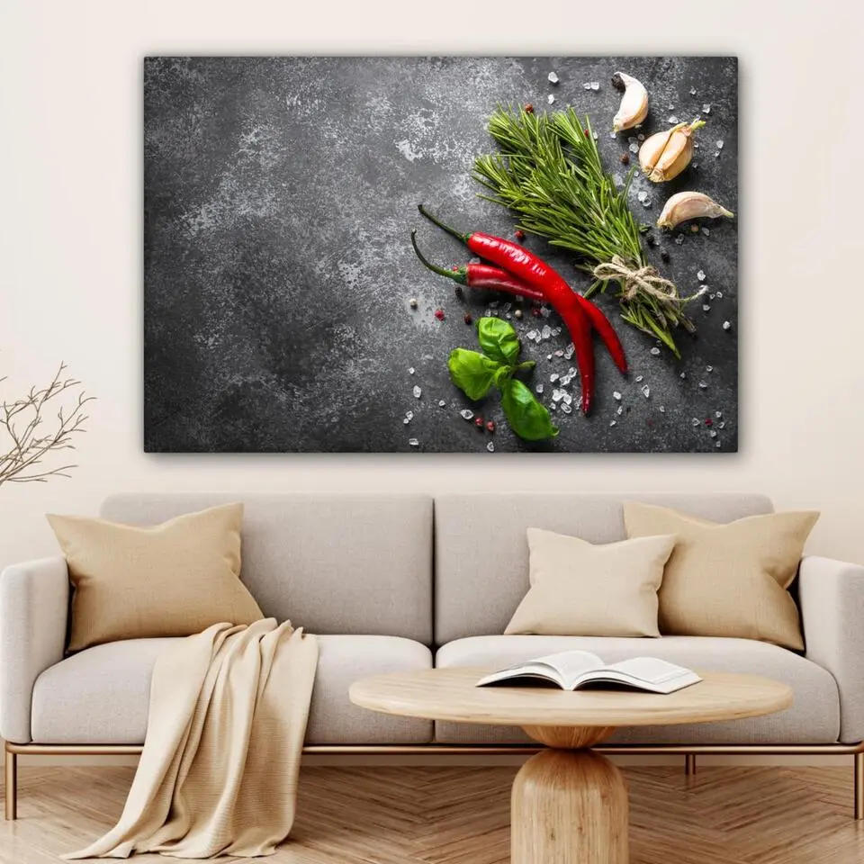 MuchoWow Canvas Schilderij 120x80cm Peper Kruiden Specerijen