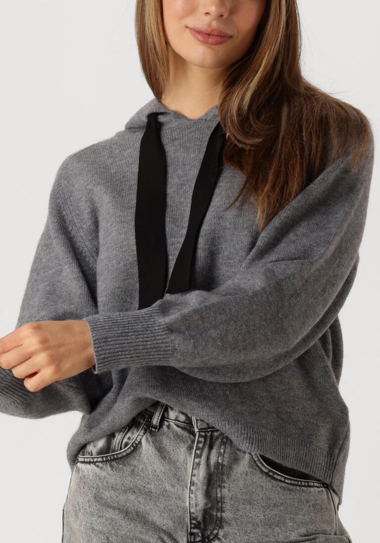 grijze co'couture trui row hoodie knit