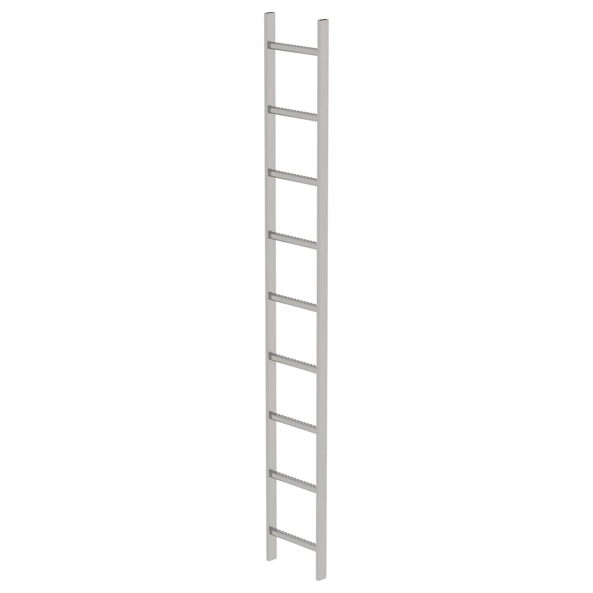 MUNK roestvrijstalen schachtladder, 300 mm breed, 9 sporten, 2,52 m lang
