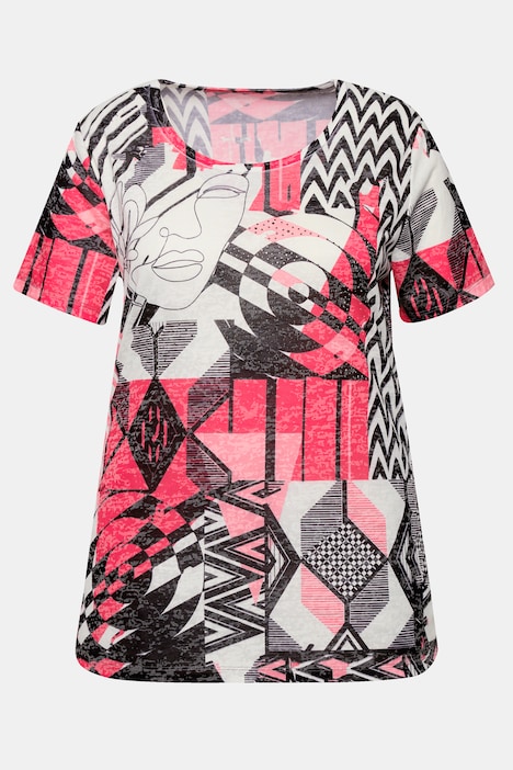 T-Shirt, bequeme Passform, verzierter Patch-Druck