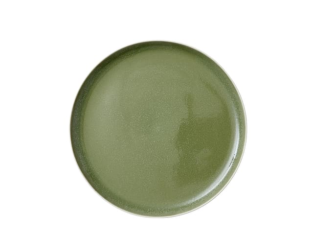 Studio Round Middagstallerken Matte white/Shiny moss