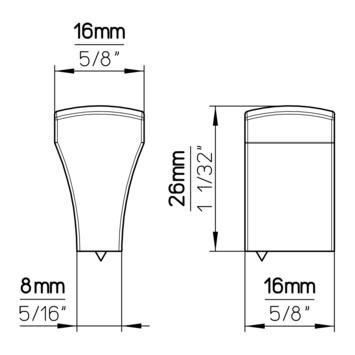 Knop Selena aluminium 16mm