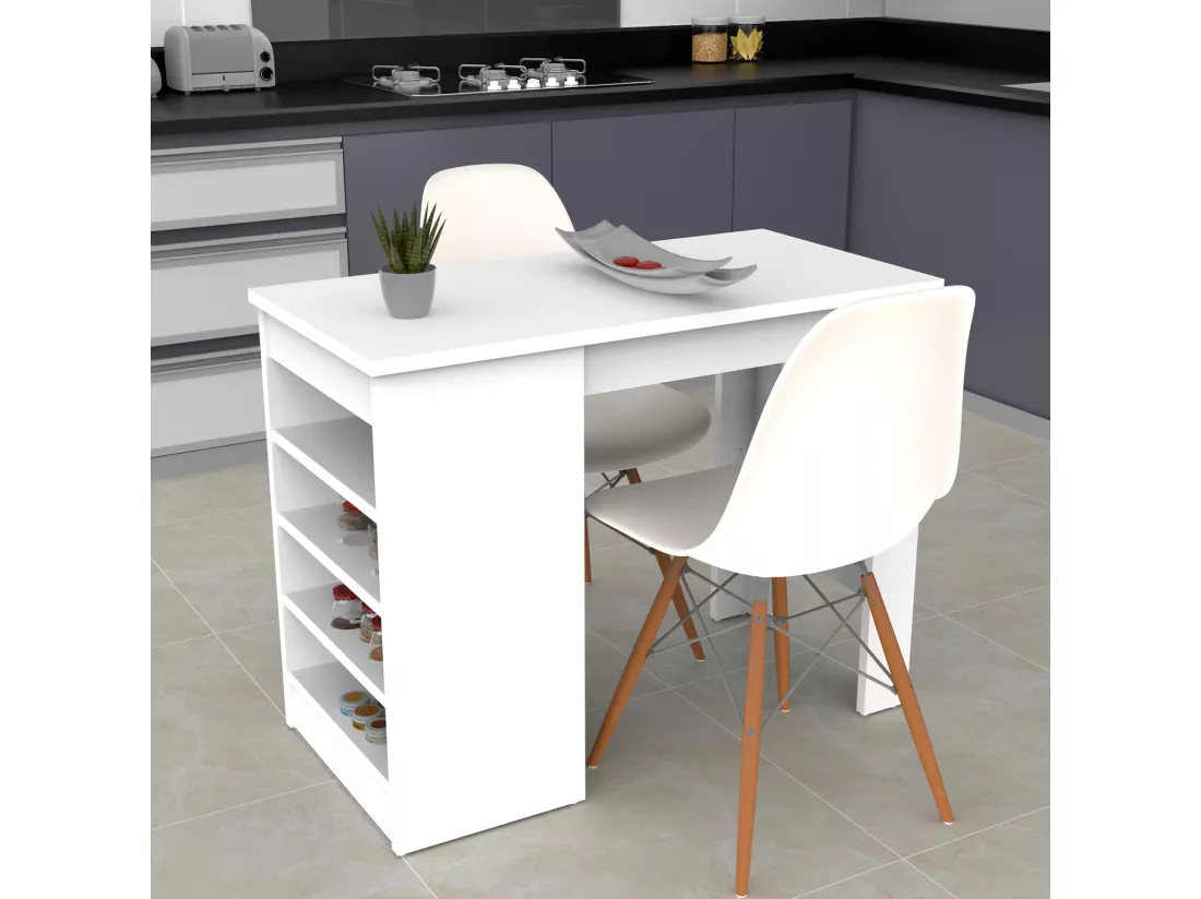 Comptoire en bois mdf blanc 100x50x100 cm