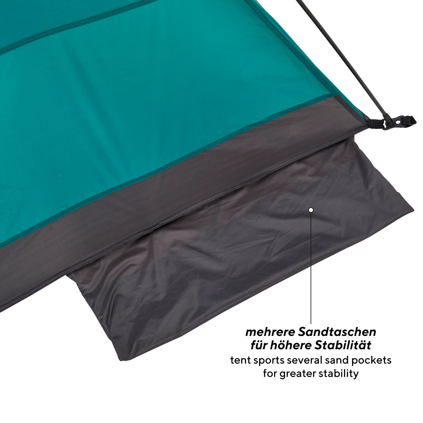 UQUIP Automatik Strandmuschel Buzzy Strandzelt Reise XL Wind Sonnen Schutz UV50+ Farbe: petrol