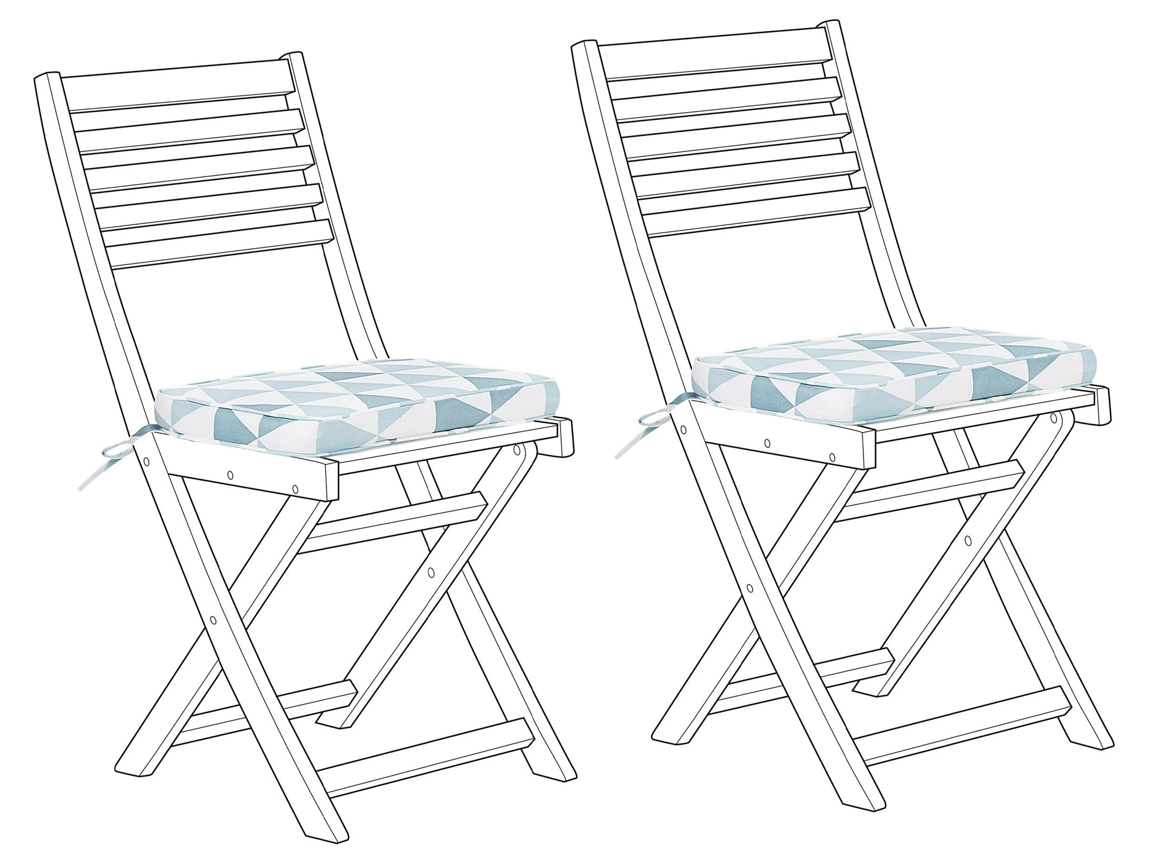 Set van 2 tuinzitkussens FIJI 29 x 38 cm Blauw